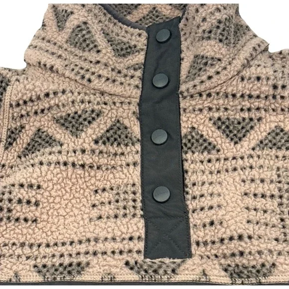 Carhartt Pullover Women 1X Brown New Geometric OJ4991-W Sherpa Fleece Relaxed Fi - Picture 7 of 10